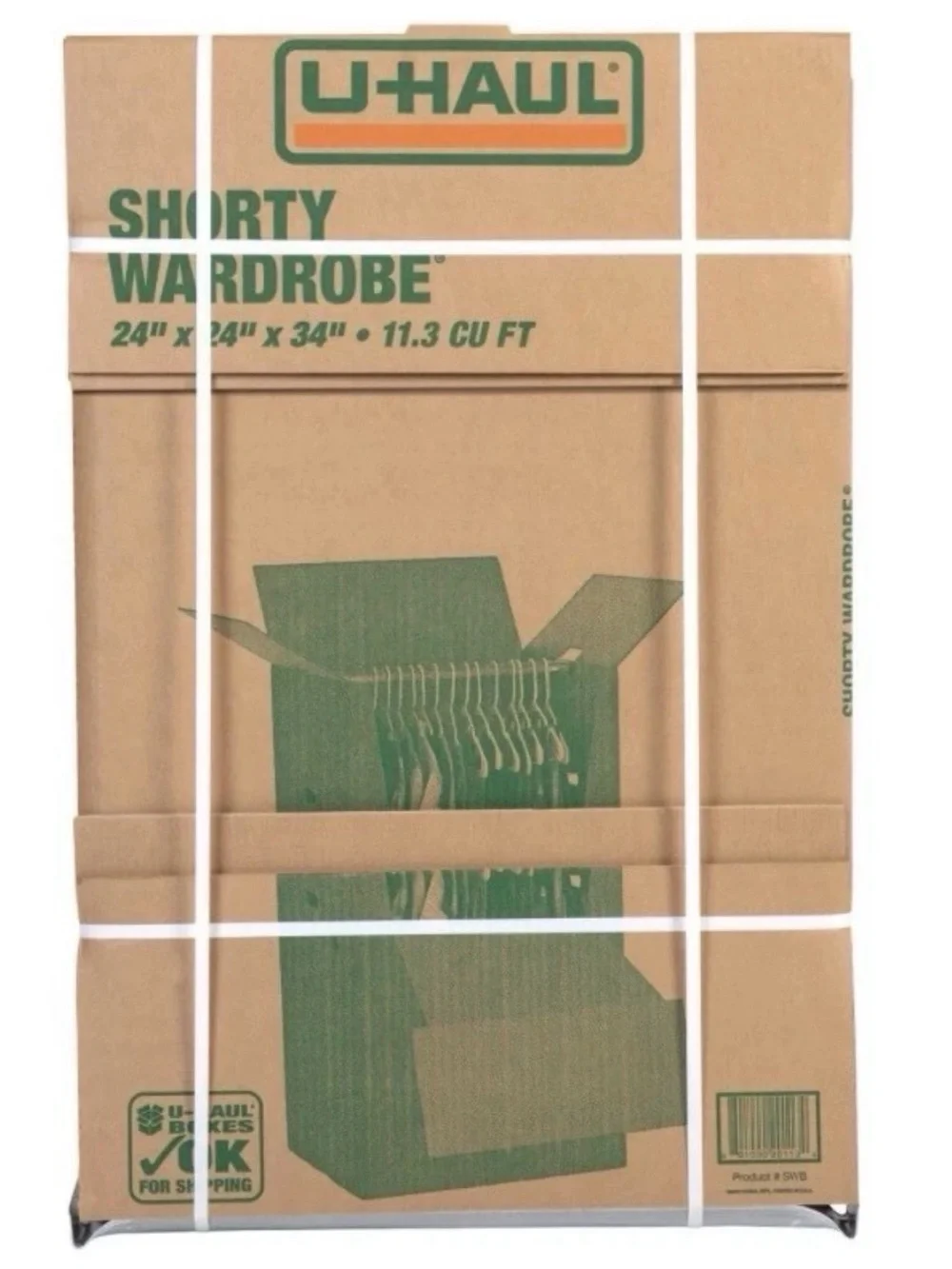 U-Haul Wardrobe Moving Box with Hanging Bar - Brown